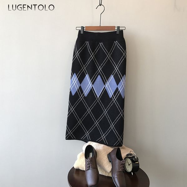 skirts lugentolo women skirt winter high waist knitted geometric rhombus split elegant slim temperament fashion casual lady, Black
skirts lugentolo women skirt winter high waist knitted geometric rhombus split elegant slim temperament fashion casual lady, Black