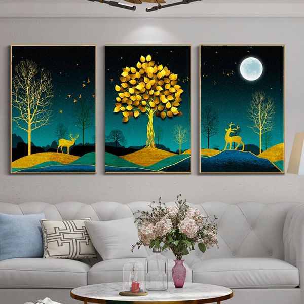 luxurious mural of moon &golden tree deer modern style canvas print painting art bedroom living room unique decoration
luxurious mural of moon &golden tree deer modern style canvas print painting art bedroom living room unique decoration