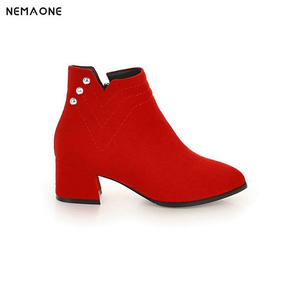 nemaone 2019 women ankle boots elegant low heels wedding shoes woman poined toe winter boots woman big size 34-43, Black
nemaone 2019 women ankle boots elegant low heels wedding shoes woman poined toe winter boots woman big size 34-43, Black