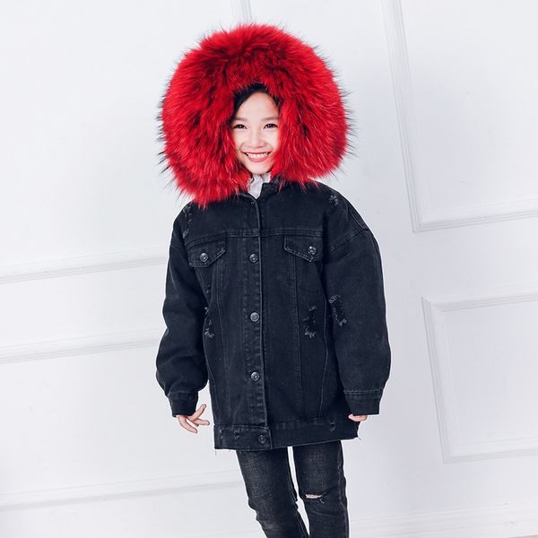 children big fur collar winter fur jacket for girls winter children outwear real raccoon coat thick warm baby boys parkas, Blue;gray
children big fur collar winter fur jacket for girls winter children outwear real raccoon coat thick warm baby boys parkas, Blue;gray