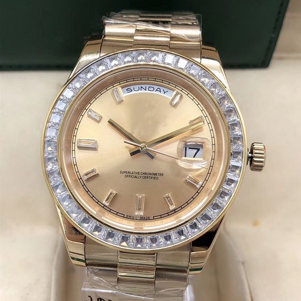 new luxury mens watch diamond bezel daydate mens stainless steel mechanical movement black dial wristwatches sport watches, Slivery;brown
new luxury mens watch diamond bezel daydate mens stainless steel mechanical movement black dial wristwatches sport watches, Slivery;brown