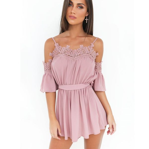 pink jumpsuit combinaison pantalon femme 2019 women's short sleeve body floral lace spaghetti strap beach romper shorts playsuit, Black;white
pink jumpsuit combinaison pantalon femme 2019 women's short sleeve body floral lace spaghetti strap beach romper shorts playsuit, Black;white
