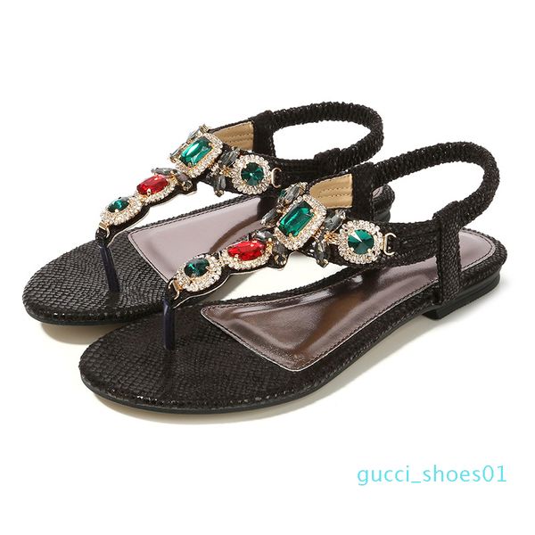 designer women crystal sandals flip flop elastic outsid ladies shoes band bohemian beach shoes sandals g01, Black
designer women crystal sandals flip flop elastic outsid ladies shoes band bohemian beach shoes sandals g01, Black