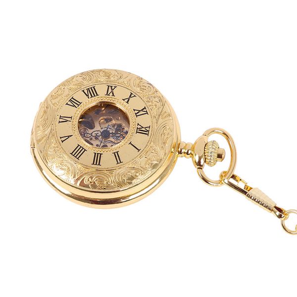 luxury gold vintage roman numeral white surface open cover mechanical pocket watch with waist chain, Slivery;golden
luxury gold vintage roman numeral white surface open cover mechanical pocket watch with waist chain, Slivery;golden
