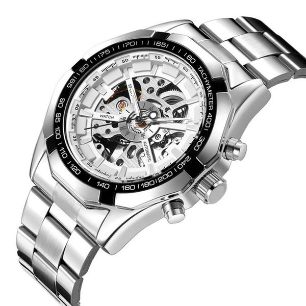 fully hollow men's automatic mechanical watch steel belt fashion personality business watch, Slivery;brown
fully hollow men's automatic mechanical watch steel belt fashion personality business watch, Slivery;brown