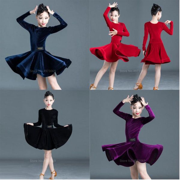 latin dance dress full sleeve velvet skirts for girls kids dance costume autumn winter ballroom tango salsa vestidos women stage, Black;red
latin dance dress full sleeve velvet skirts for girls kids dance costume autumn winter ballroom tango salsa vestidos women stage, Black;red