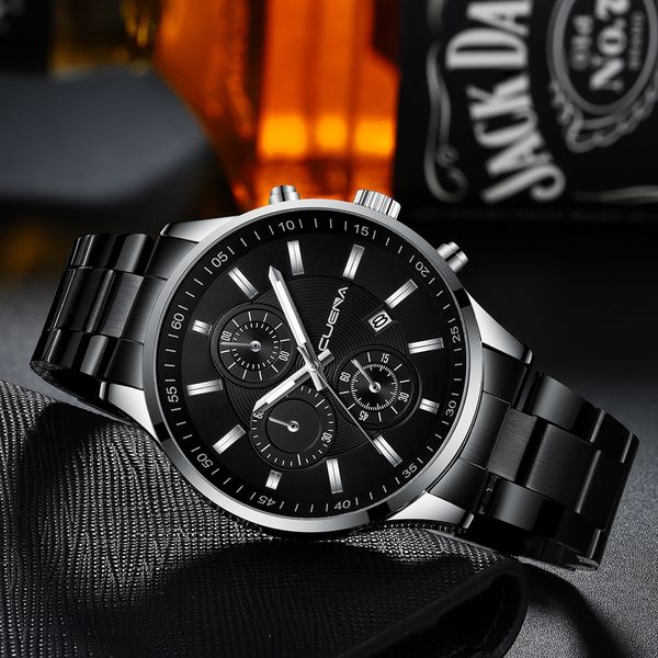 new cuena watches men chronograph mens sports watches waterproof full steel quartz men's watch relogio masculino, Slivery;brown
new cuena watches men chronograph mens sports watches waterproof full steel quartz men's watch relogio masculino, Slivery;brown