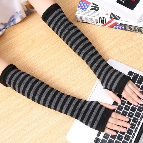 new arrival winter gloves women striped wrist arm hand warmer knitted long fingerless gloves female girls mitten, Blue;gray
new arrival winter gloves women striped wrist arm hand warmer knitted long fingerless gloves female girls mitten, Blue;gray