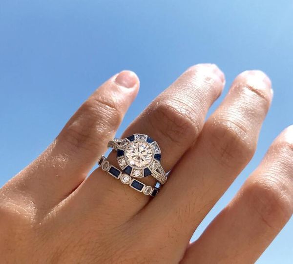 wholesale zircon jewelry gold plated geometric ring blue z diamond drill ring luxury wedding rings jewelry for women, Silver
wholesale zircon jewelry gold plated geometric ring blue z diamond drill ring luxury wedding rings jewelry for women, Silver