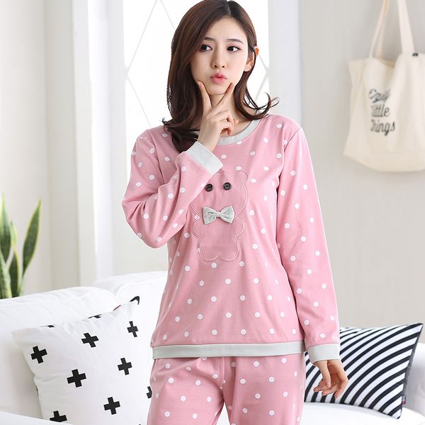 cute pink cartoon bear 2 pcs sleepwear suit pyjamas women knitted cotton long seleeve nightwear pajamas sets 2019 pijama mujer, Blue;gray
cute pink cartoon bear 2 pcs sleepwear suit pyjamas women knitted cotton long seleeve nightwear pajamas sets 2019 pijama mujer, Blue;gray