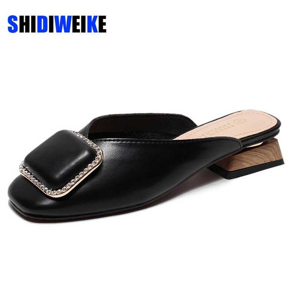 soft leather square toe slippers shoes heels metal decorationg women slides new summer woman mules shoes ladies slippers ab474, Black
soft leather square toe slippers shoes heels metal decorationg women slides new summer woman mules shoes ladies slippers ab474, Black
