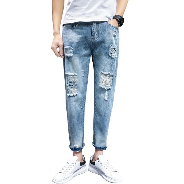 brand new mens jeans distressed ripped biker jeans slim fit motorcycle biker denim jeans fashion designer pants, Blue
brand new mens jeans distressed ripped biker jeans slim fit motorcycle biker denim jeans fashion designer pants, Blue