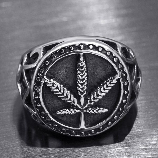 men's vintage jewelry silver stainless steel hemp leaf band ring punk style men's fashion jewelry size 7- 14
men's vintage jewelry silver stainless steel hemp leaf band ring punk style men's fashion jewelry size 7- 14