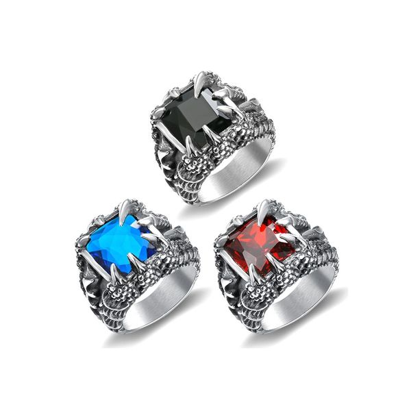 retro dragon claw ring cool men jewelry 316l stainless steel zircon finger ring punk hiphop male jewelry accessories party gifts, Silver
retro dragon claw ring cool men jewelry 316l stainless steel zircon finger ring punk hiphop male jewelry accessories party gifts, Silver