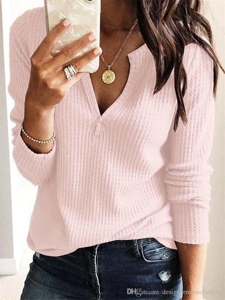blouse fashion designer long sleeve t-shirt womens solid t-shirt casual female clothes spring female v-neck, White
blouse fashion designer long sleeve t-shirt womens solid t-shirt casual female clothes spring female v-neck, White