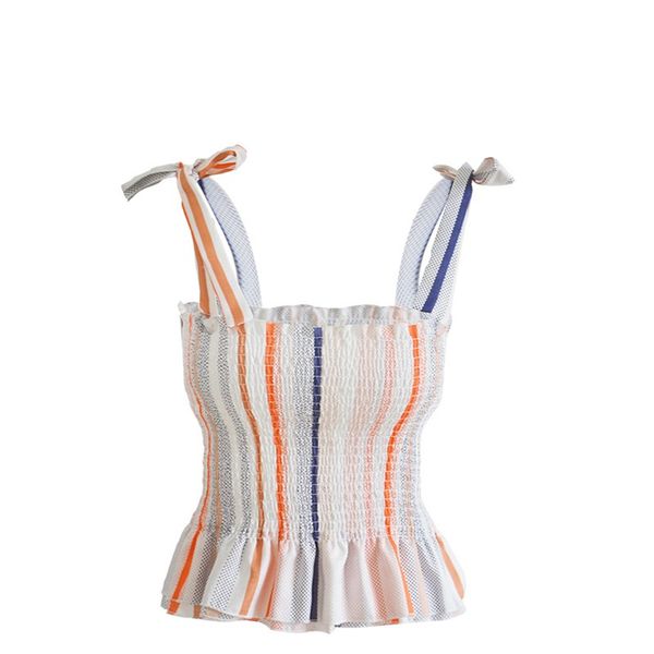 2019 women streetwear striped crop spaghetti strap tank camisola feminina lace up cami, White
2019 women streetwear striped crop spaghetti strap tank camisola feminina lace up cami, White