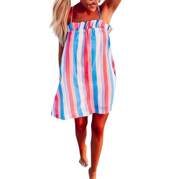 fashion women summer sleeveless color stripe square collar beach dress skirt summer casual beach rainbow stripes dress #lr3
fashion women summer sleeveless color stripe square collar beach dress skirt summer casual beach rainbow stripes dress #lr3