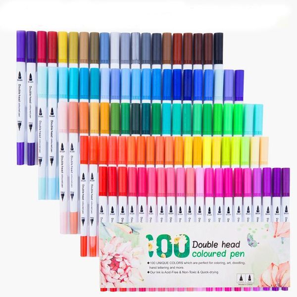 100 color double head brush fineliner set for professional amateur painter drawing multicolor pen writing tools student pens
100 color double head brush fineliner set for professional amateur painter drawing multicolor pen writing tools student pens
