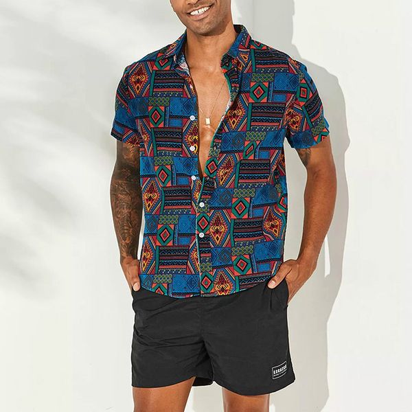 sifan breathable cotton men shirt ethnic style print vintage short sleeve streetwear loose men beach hawaiian shirts 2020, White;black
sifan breathable cotton men shirt ethnic style print vintage short sleeve streetwear loose men beach hawaiian shirts 2020, White;black
