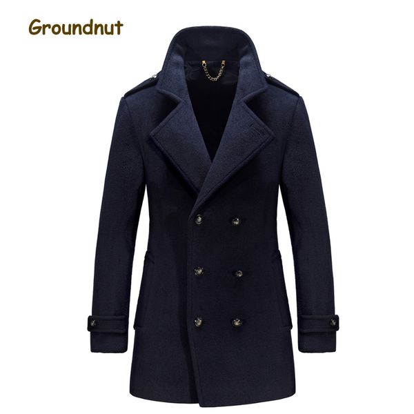groundnut 2017 new winter trench coat men thick wool coats slim fit double breasted outerwear warm man casual jacket overcoat, Black
groundnut 2017 new winter trench coat men thick wool coats slim fit double breasted outerwear warm man casual jacket overcoat, Black