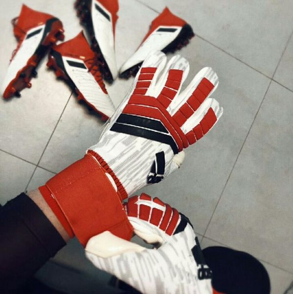 

ad predator pro 2018 goalkeeper gloves allround latex professional goalkeeper football bola de futebol gloves luva de goleir, Black