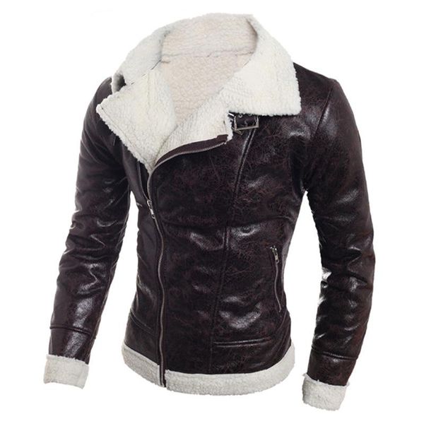 men leather jacket warm sheepskin coat fur liner lapel leather zipper black brown outwear autumn winter coats
men leather jacket warm sheepskin coat fur liner lapel leather zipper black brown outwear autumn winter coats