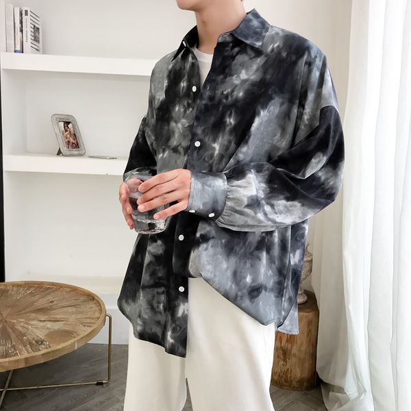 men's shirt 2019 autumn and winter new retro casual loose tie dyed shirt couple models young people fashion men's clothing, White;black
men's shirt 2019 autumn and winter new retro casual loose tie dyed shirt couple models young people fashion men's clothing, White;black