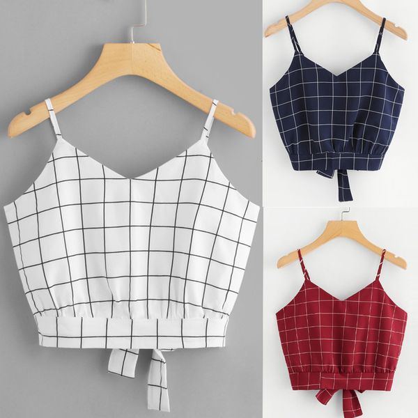 ladies tank woman tanks 2019 summer plaid strap skinny vest camisole tie back crop lady slim blouse sexy, White
ladies tank woman tanks 2019 summer plaid strap skinny vest camisole tie back crop lady slim blouse sexy, White