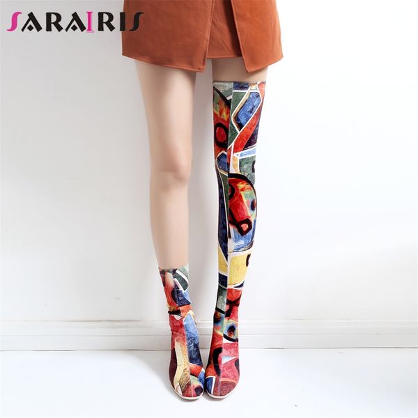 sarairis brand print graffi over the knee boots ladies stretch thigh high boots women 2019 autumn high heels shoes woman, Black
sarairis brand print graffi over the knee boots ladies stretch thigh high boots women 2019 autumn high heels shoes woman, Black