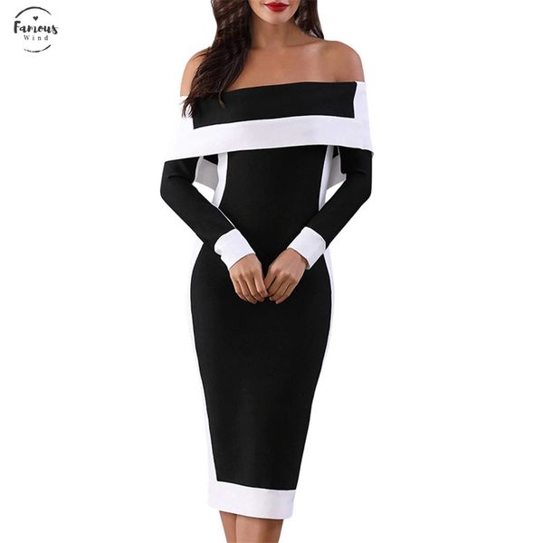womens long sleeve clothing slash neck long sleeve sheath dress ladies vintage casual off shoulder elegant slim splice dress, Black;gray
womens long sleeve clothing slash neck long sleeve sheath dress ladies vintage casual off shoulder elegant slim splice dress, Black;gray