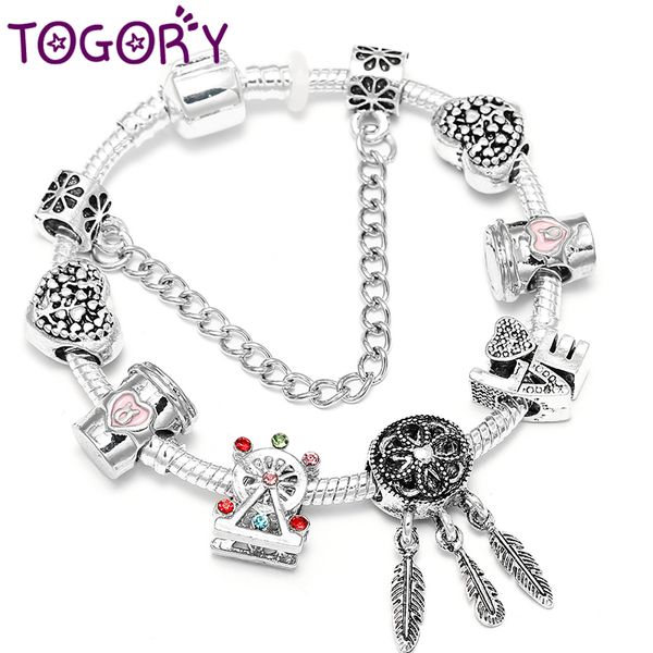 togory new trendy silver ferris wheel crystal beads charm bracelet with safety chain bracelet bangle for women authentic jewelry, Golden;silver
togory new trendy silver ferris wheel crystal beads charm bracelet with safety chain bracelet bangle for women authentic jewelry, Golden;silver
