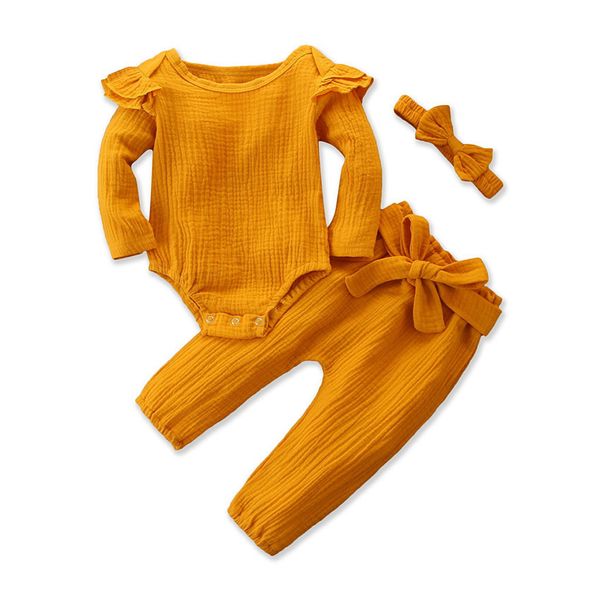 2pcs winter baby clothing infant baby girls long sleeve solid o-neck romper jumpsuit bow pants headband outfits kleding, White
2pcs winter baby clothing infant baby girls long sleeve solid o-neck romper jumpsuit bow pants headband outfits kleding, White