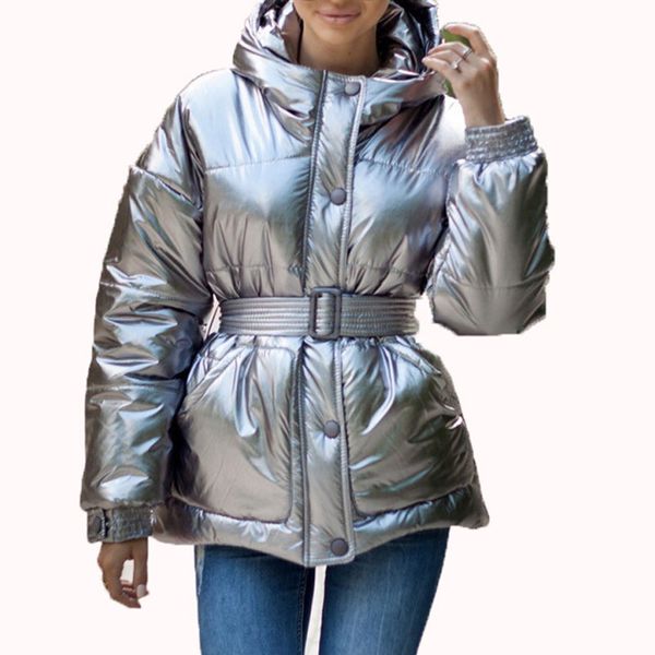 silver winter jacket women winter coat with belt cotton padded women's jacket hooded parkas mujer abrigos mujer invierno 2019, Black
silver winter jacket women winter coat with belt cotton padded women's jacket hooded parkas mujer abrigos mujer invierno 2019, Black