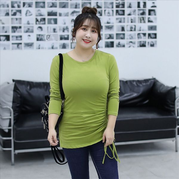 2020 season large size women's fat mm casual underpants stretch pleated round collar base shirt t-shirt 30934, White
2020 season large size women's fat mm casual underpants stretch pleated round collar base shirt t-shirt 30934, White