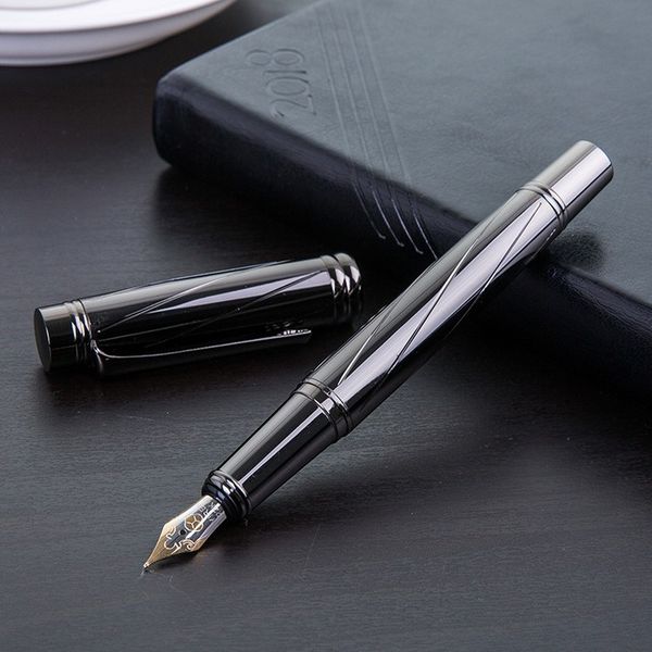 0.5mm New Silver-plated Fountain Pen Business Gift Set Daily Office Signature Pen Office Supplies