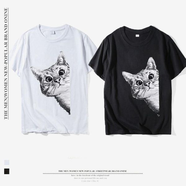 cute cat printing male personality fresh round neck pullover t-shirt casual sports cartoon t-shirt men's cotton t-shirt, White;black
cute cat printing male personality fresh round neck pullover t-shirt casual sports cartoon t-shirt men's cotton t-shirt, White;black