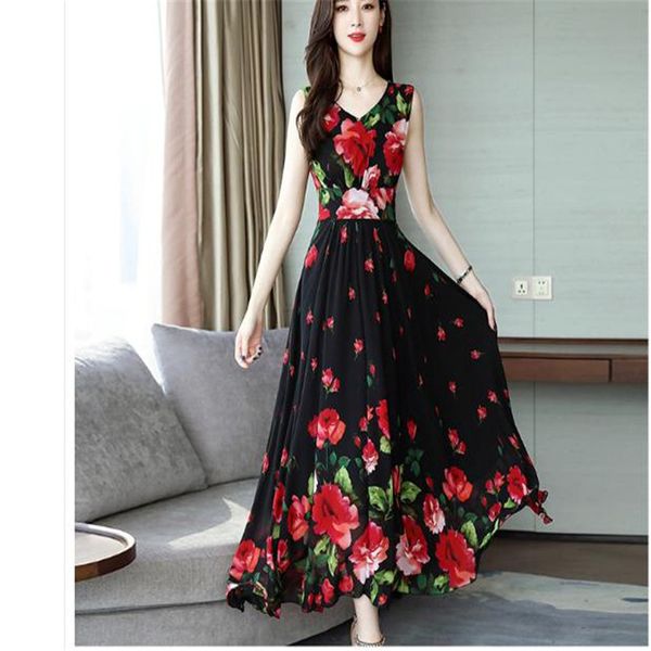 casual dresses 2021 summer printed chiffon dress sleeveless waist v-neck was thin print big swing, Black;gray
casual dresses 2021 summer printed chiffon dress sleeveless waist v-neck was thin print big swing, Black;gray
