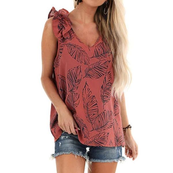 womens leaf printing ruffles tank sleeveless camisole easy female summer plus size women tshirt haut femme 2020, White
womens leaf printing ruffles tank sleeveless camisole easy female summer plus size women tshirt haut femme 2020, White