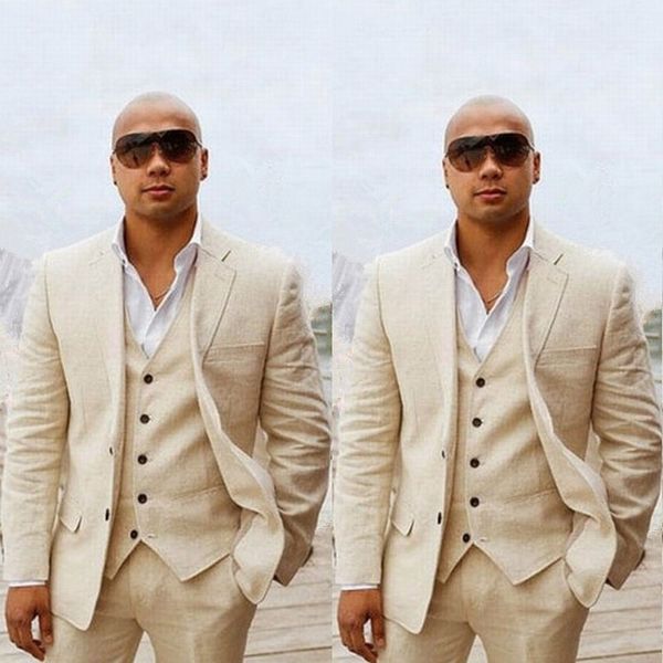 men's suits & blazers formal beige linen summer beach wedding groom tuxedo slim fit men handsome man jacket+pants+vest groomsmen, White;black
men's suits & blazers formal beige linen summer beach wedding groom tuxedo slim fit men handsome man jacket+pants+vest groomsmen, White;black