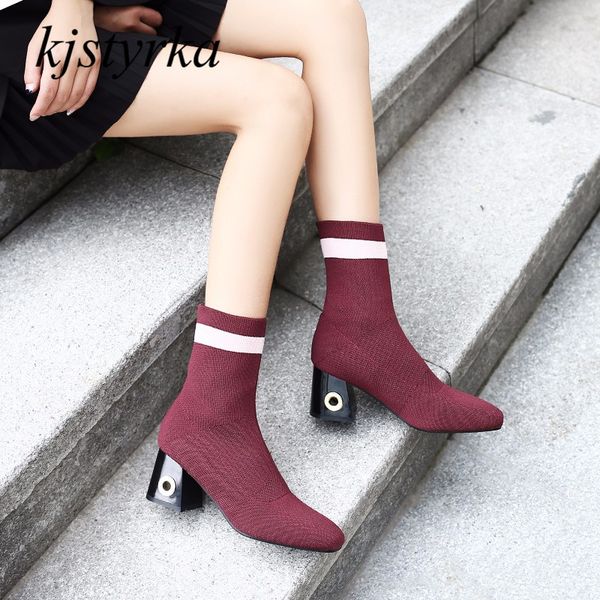 kjstyrka 2018 brand designer botines mujer fashion women boots winter warm sock boot ladies high bota feminina, Black
kjstyrka 2018 brand designer botines mujer fashion women boots winter warm sock boot ladies high bota feminina, Black