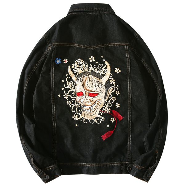 Japan Style Harajuku Skull Ghost Tengu embroidery demon high quality denim jacket men Rock punk streetwear heavenly dog
Japan Style Harajuku Skull Ghost Tengu embroidery demon high quality denim jacket men Rock punk streetwear heavenly dog