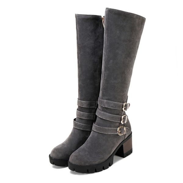 belt buckle knight boots high tube matte high heel women's boots autumn and winter large size 35-43, Black
belt buckle knight boots high tube matte high heel women's boots autumn and winter large size 35-43, Black