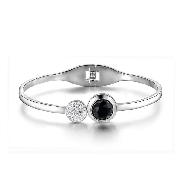 classic titanium steel rhinestone cuff bracelets bangles cubic zirconia wedding bangle jewelry for women b18042, Black
classic titanium steel rhinestone cuff bracelets bangles cubic zirconia wedding bangle jewelry for women b18042, Black