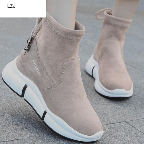 lzj 2019 women ankle boots platforms shoes woman high heels comfortable wedges faux suede boots lace up sneakers women, Black
lzj 2019 women ankle boots platforms shoes woman high heels comfortable wedges faux suede boots lace up sneakers women, Black