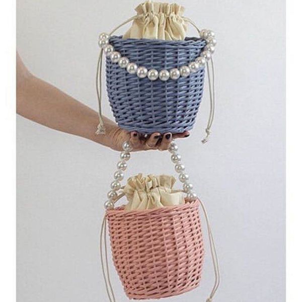fashion beaded portable woven straw bag rattan pearl small fresh beach bucket bag ins tide style vegetable basket handbag
fashion beaded portable woven straw bag rattan pearl small fresh beach bucket bag ins tide style vegetable basket handbag