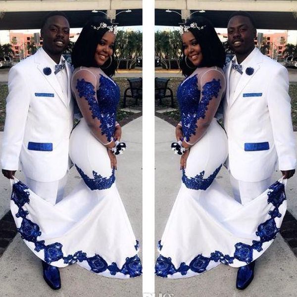 2020 new white satin royal blue lace aso ebi african prom dresses long illusion sleeves applique evening formal gowns pageant celebrity dres
2020 new white satin royal blue lace aso ebi african prom dresses long illusion sleeves applique evening formal gowns pageant celebrity dres