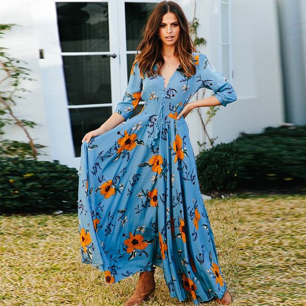 europe women summer dress 2020 style bohemia print big swing v-neck button maxi long dresses vestidos ly8088, Black;gray
europe women summer dress 2020 style bohemia print big swing v-neck button maxi long dresses vestidos ly8088, Black;gray