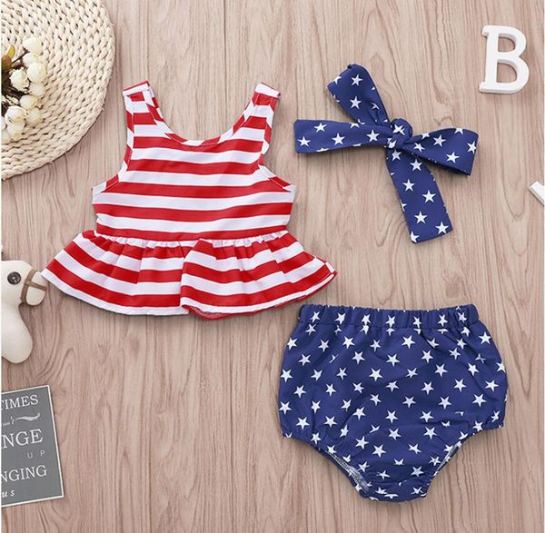 girl sleeveless red white strip and star print short pant baby summer jumpsuits three pieces kids clothes headband sets zht 256
girl sleeveless red white strip and star print short pant baby summer jumpsuits three pieces kids clothes headband sets zht 256