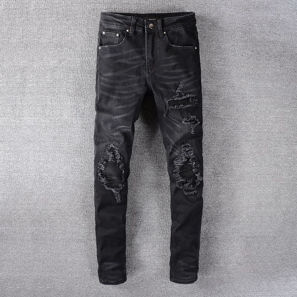 2020 amiri vintage style high-quality men's jeans famous brand make old motorcycle jeans men's designer pants 01, Blue
2020 amiri vintage style high-quality men's jeans famous brand make old motorcycle jeans men's designer pants 01, Blue