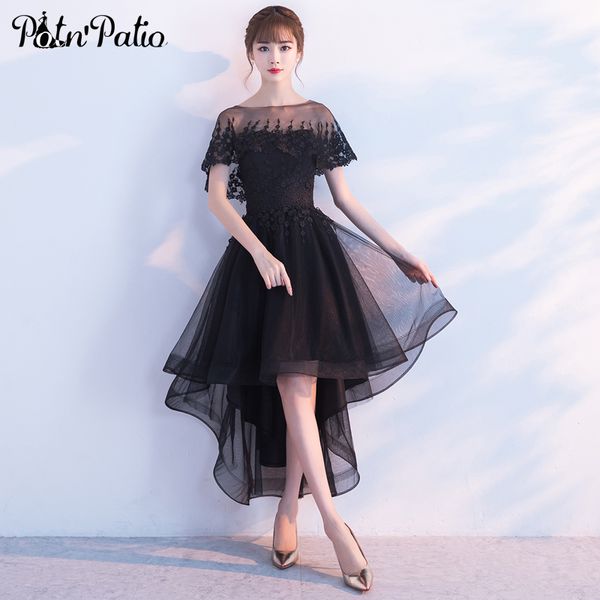 potn'patio high low prom dresses wtih removeable jacket 2017 new elegant black graduation dresses, White;black
potn'patio high low prom dresses wtih removeable jacket 2017 new elegant black graduation dresses, White;black